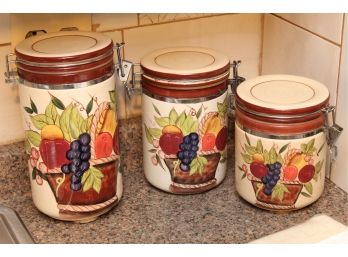 Trio Of Decorative Canisters