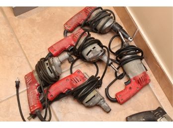Lot Of 5 Milwaukee Heavy Duty Drills Tested & Working