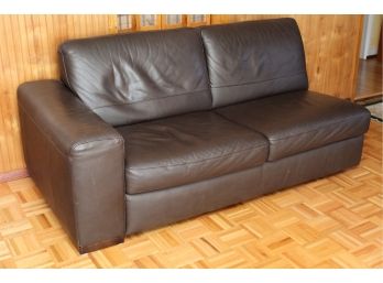 Dark Brown Leather Sofa End Piece 72 X 37 X 32