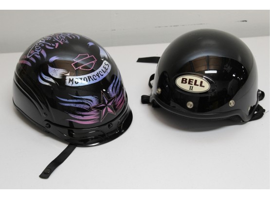 Pair Of Motorcycle Helmets
