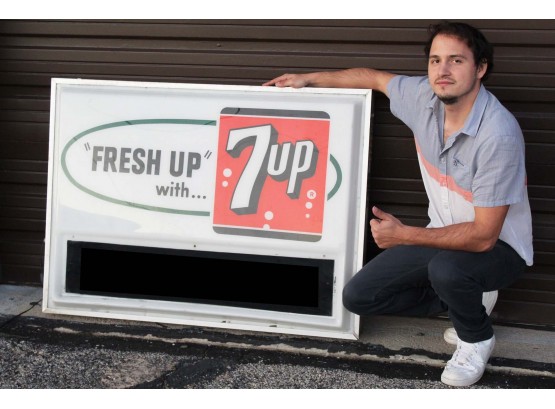 'Fresh Up With 7UP' Light Up Sign (See Details) 49 X 6 X 36