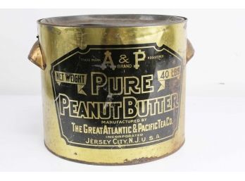 Vintage Great Atlantic & Pacific Tea Co. Large Tin Peanut Butter Can
