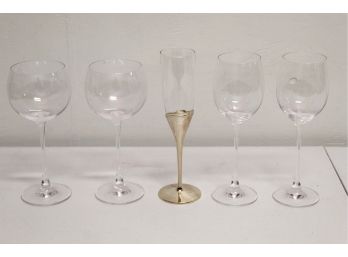 Set Of 5 Lenox Wine Glasses