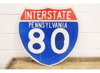 Authentic Interstate 80 Pennsylvania Sign 24 X 24