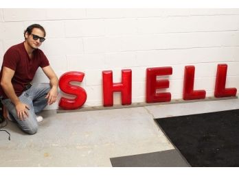 Large Vintage Shell Letters 46 X 3 X 21.5