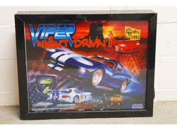 Vintage Sega Pinball Top Viper Night Drivin' Sign 29.5 X 5.5 X 23