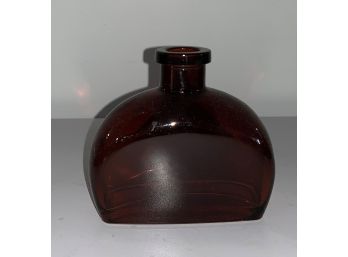 (7) Dark Amber Glass Bottle- Half Moon Bud Vase