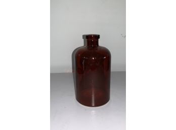 (12) Dark Amber Glass Medicine Bottle -Bud Vase