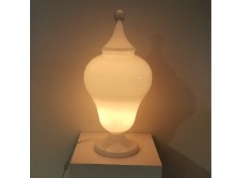 White Urn Lamp-Hand Blown Glass #2
