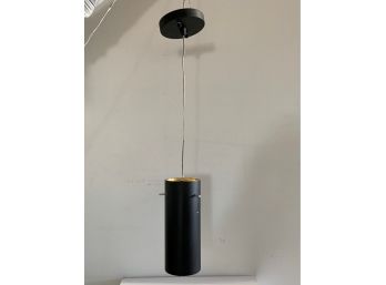 Black Cylinder Pendant Lamp With Gold Interior #1