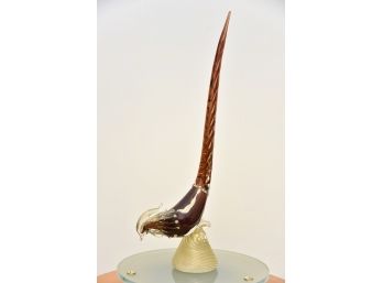 Mid Century Modern Murano Glass Pheasant Table Sculpture By Archemide Seguso