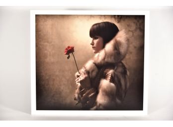 Woman With Rose Photo Print On Board 25 X 22.5 ( Art Lot 3)