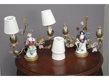 Pair Of French Porcelain Lamps