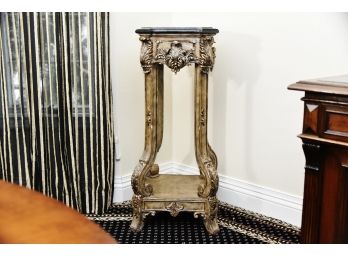 Marble Top Baroque Style Pedestal Stand