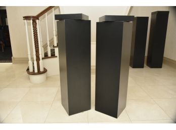 Two Black Gloss Rotating Top Display Pedestals ( Set 3 )