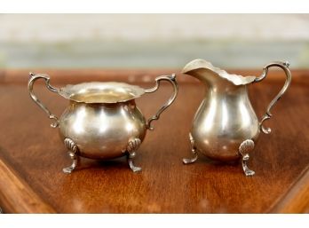 Antique Sterling Silver Sugar And Creamer 272g