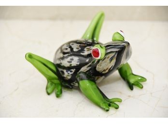 Swirl Glass Frog Figurine