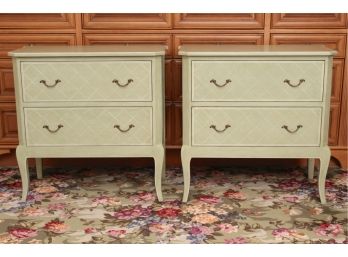Matching Pair Of Julia Gray Bedside Tables Retail $3700