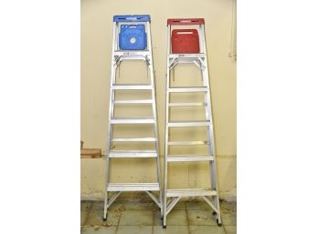 Two 6 Foot Aluminum Folding Ladders