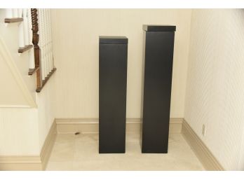 Two Black Gloss Rotating Top Display Pedestals ( Set 4 )