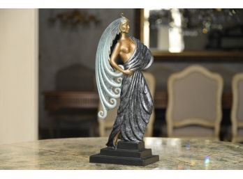 Erte Beauty And The Beast Cold Painted Bronze Statue