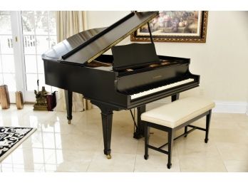 Knabe Baby Grand Piano With Custom Covered Bench Excellent Condition