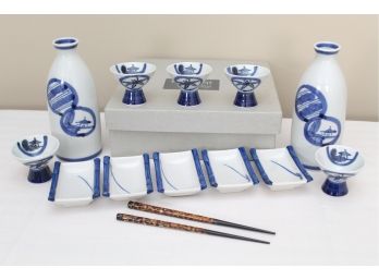 Blue & White Sake Set