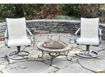 Brown Jordan Swivel Arm Chair Seating Area Including Fire Pit