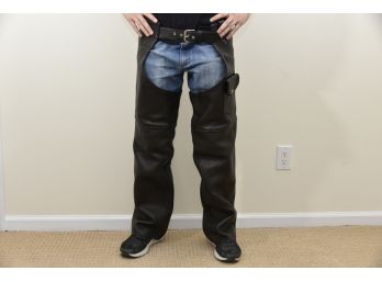 Men's Leather Motorcycle Chaps Size Lange