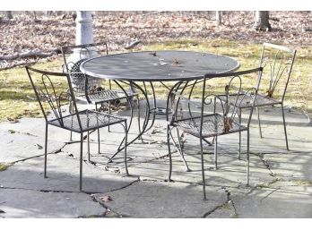 Vintage Wrought Iron Outdoor Table And Chairs