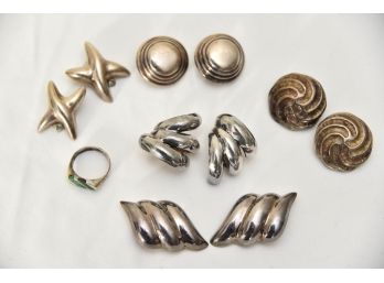 Collection Of Sterling Silver Earrings 82.5 Grams