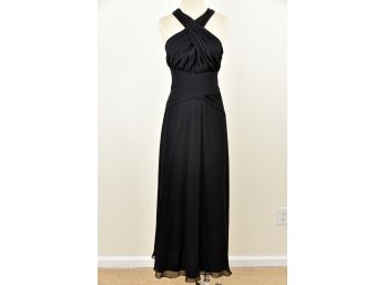 Tadashi 100 Silk Black Evening Gown Size 6