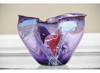 Stunning Stephen Nelson Art Glass Freeform Vase