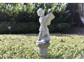 Antique Ceramic Sculpture And Pedestal