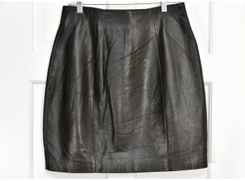 Black Leather Skirt By Leno Size 6