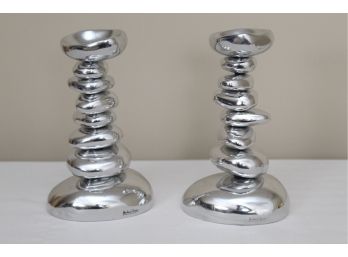 Pair Of Michael Aram 'Candlestones' Candle Holders - Never Used