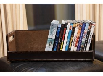 DVD Collection With Nailhead Leather Holder