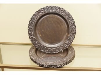 Twelve 13' Round Antiqued Charger Plates