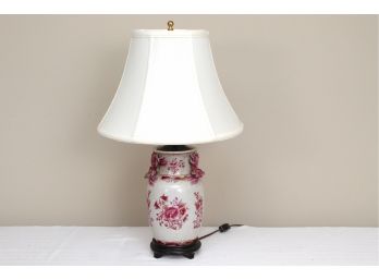 Lovely Artiquities Porcelain Floral Crackle Table Lamp 20.5' Tall