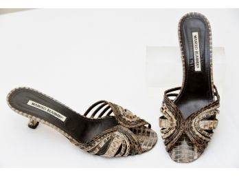 Manolo Blahnik Snake Skin Shoes Size 38