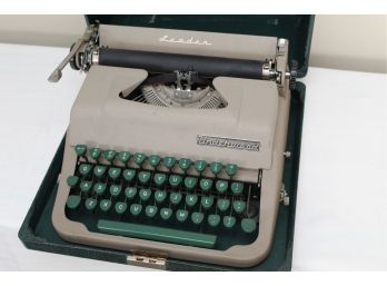 Green Underwood Typewriter With Case