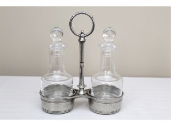 Arte Italica Oil & Vinegar Set With Pewter Stand