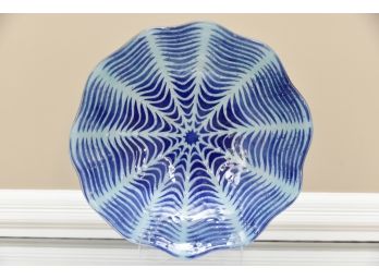 Stunning Ray Pizzo Blue Art Glass Bowl