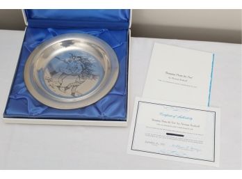 Norman Rockwell 'Bringing Home The Tree' Sterling Silver Collector Plate 187g With COA - New In Box