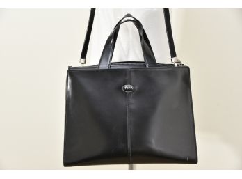 Tod's Large Black Leather Handbag With Should Strap