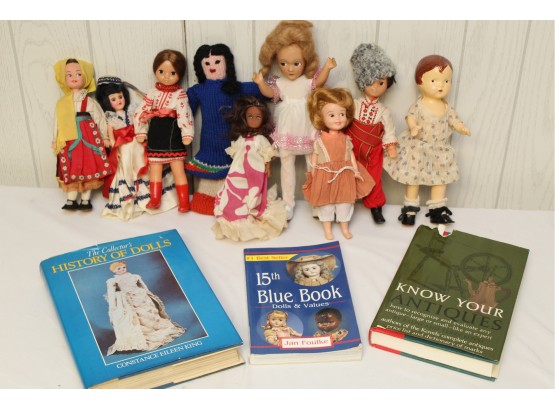 Vintage Foreign Dolls Including Books