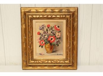 Leo Ritter Floral Still Life Signed Oil 17.5 X 15.5