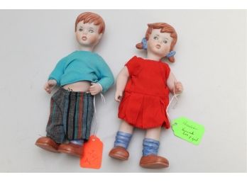 Porcelain Boy & Girl Hummel Dolls