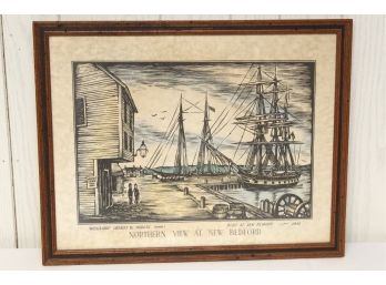 Northern Veiw At New Bedford Framed Print Appraised At $150 - 22 X 18