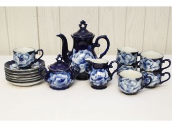 Blue & White Glazed Tea Set